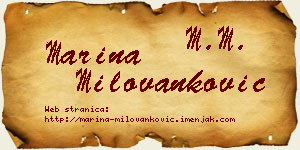 Marina Milovanković vizit kartica